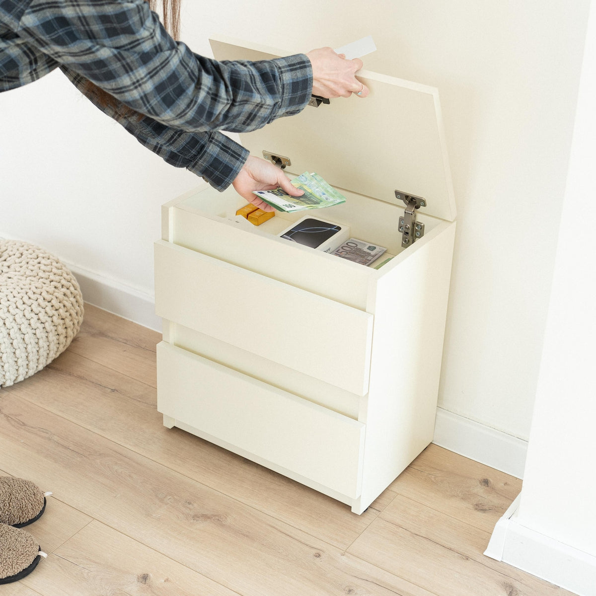 RFID Secure Hidden Vault Nightstand