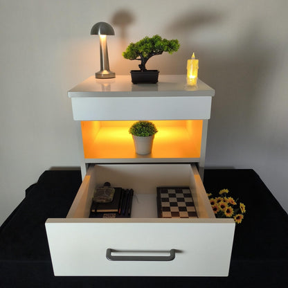 Minimalist LED Hidden Storage Nightstand