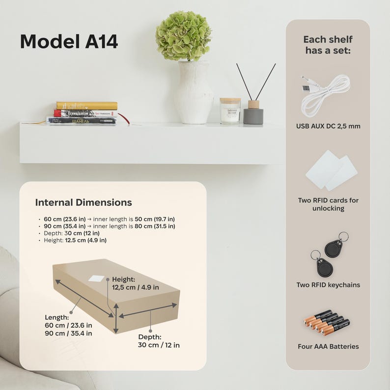 Stealth RFID Floating Security Shelf