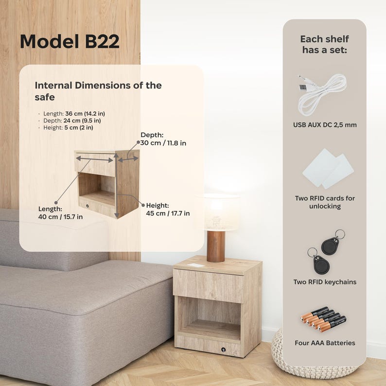 Minimalist RFID Hidden Security Nightstand