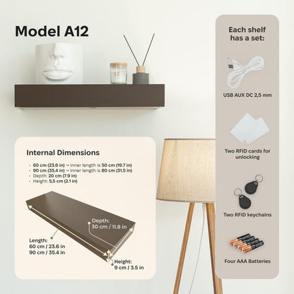 Modern Stealth Floating Security Shelf