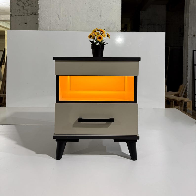 Minimalist LED Hidden Storage Nightstand
