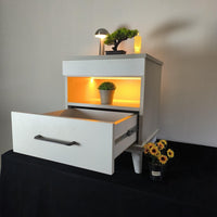 The Halo Nightstand — LED-Lit Hidden-Compartment Nightstand