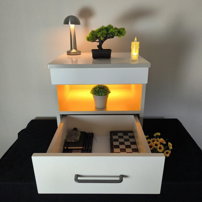 Modern LED Secret Storage Nightstand